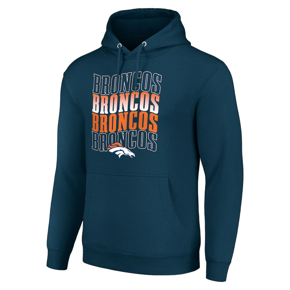 Starter Four Team Name Logo Fleece Pullover Hoodie - Denver Broncos