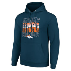 Starter Four Team Name Logo Fleece Pullover Hoodie - Denver Broncos