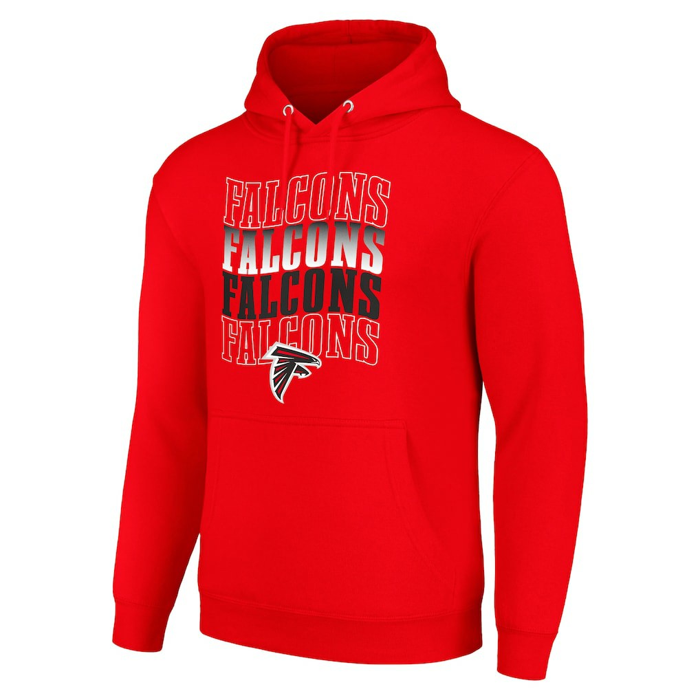 Starter Four Team Name Logo Fleece Pullover Hoodie - Atlanta Falcons