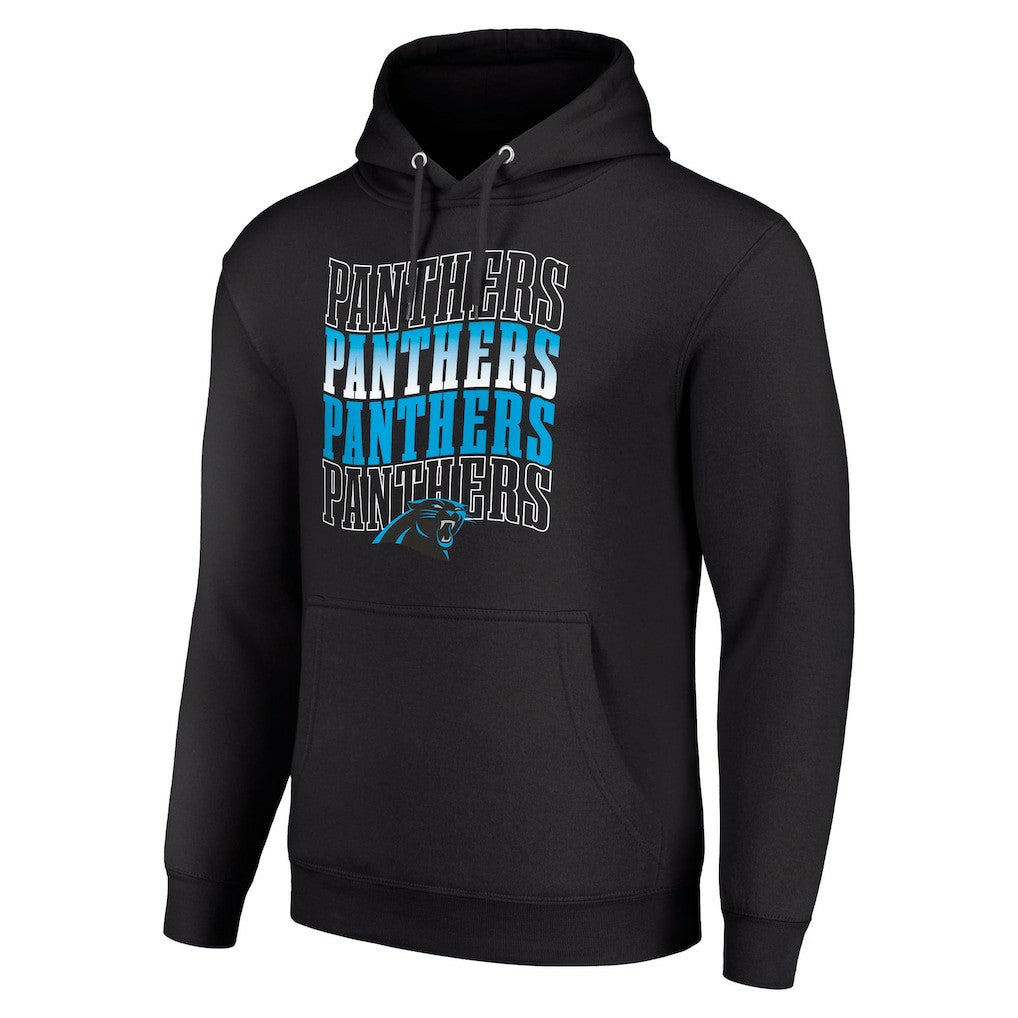 Starter Four Team Name Logo Fleece Pullover Hoodie - Carolina Panthers