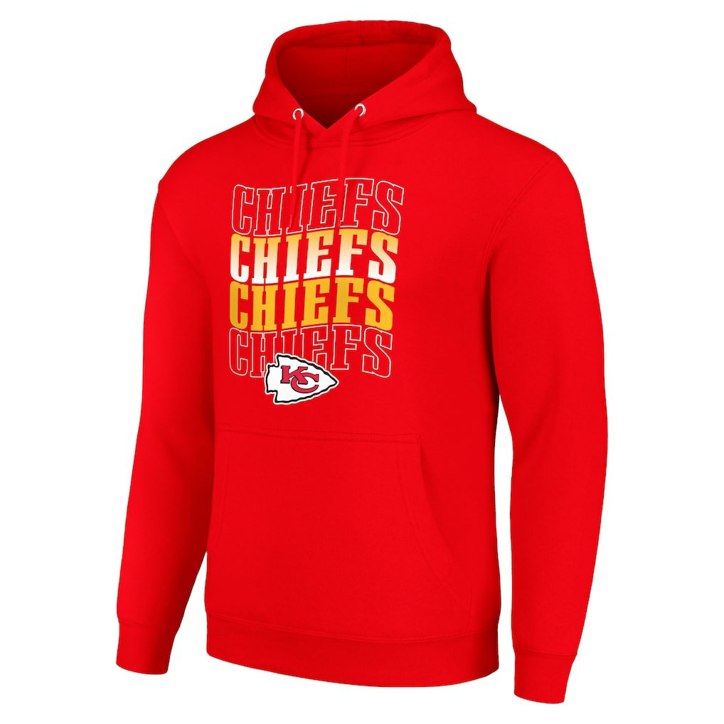Starter Four Team Name Logo Fleece Pullover Hoodie - Kansas City Chiefs