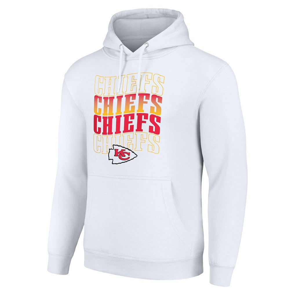 Starter Four Team Name Logo Fleece Pullover Hoodie - Kansas City Chiefs