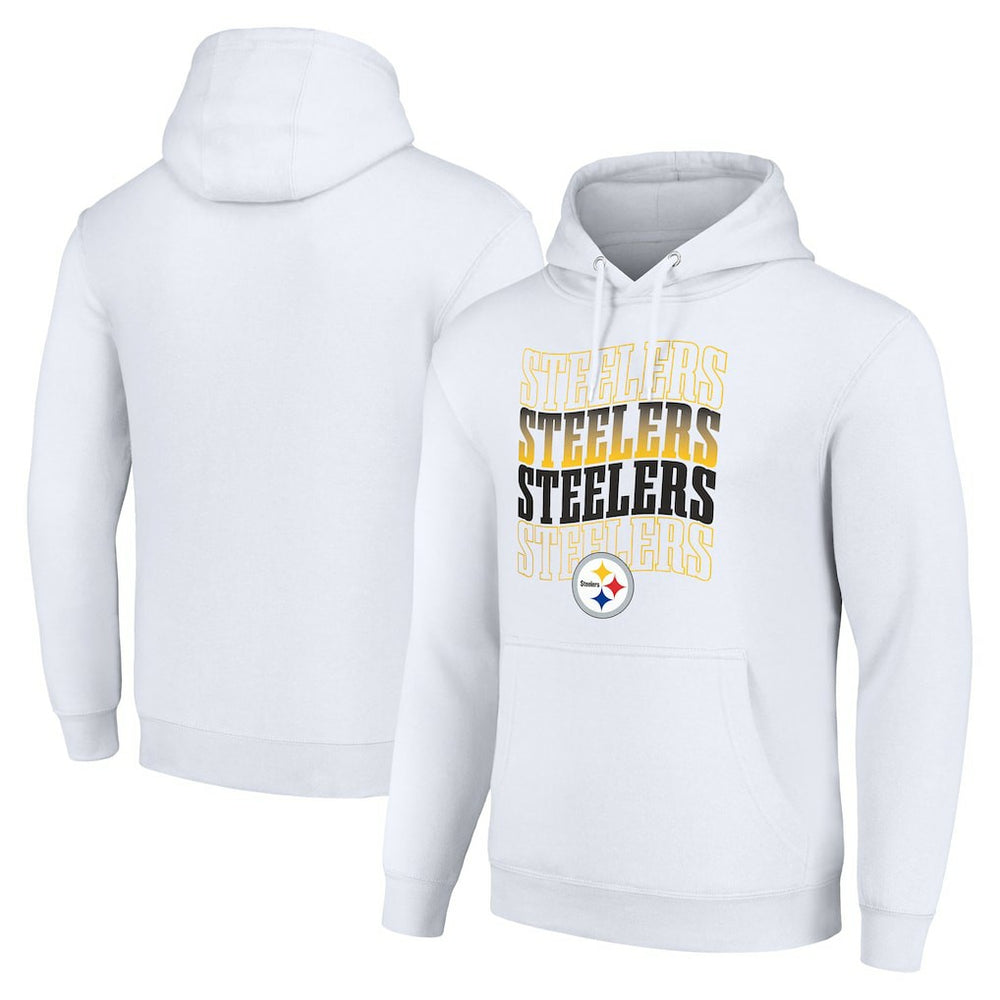 Starter Four Team Name Logo Fleece Pullover Hoodie - Pittsburgh Steelers