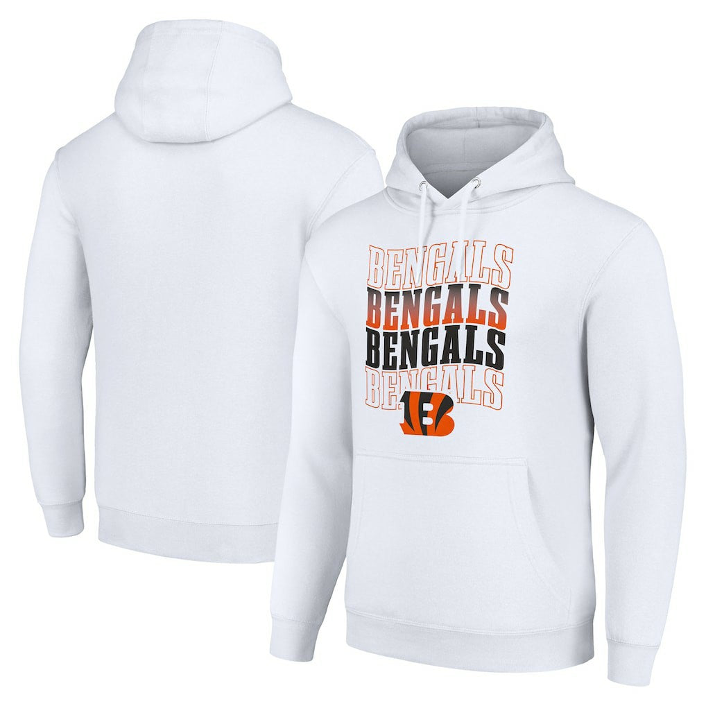 Starter Four Team Name Logo Fleece Pullover Hoodie - Cincinnati Bengals