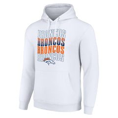 Starter Four Team Name Logo Fleece Pullover Hoodie - Denver Broncos