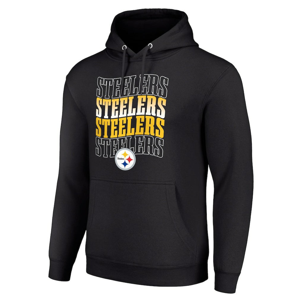 Starter Four Team Name Logo Fleece Pullover Hoodie - Pittsburgh Steelers