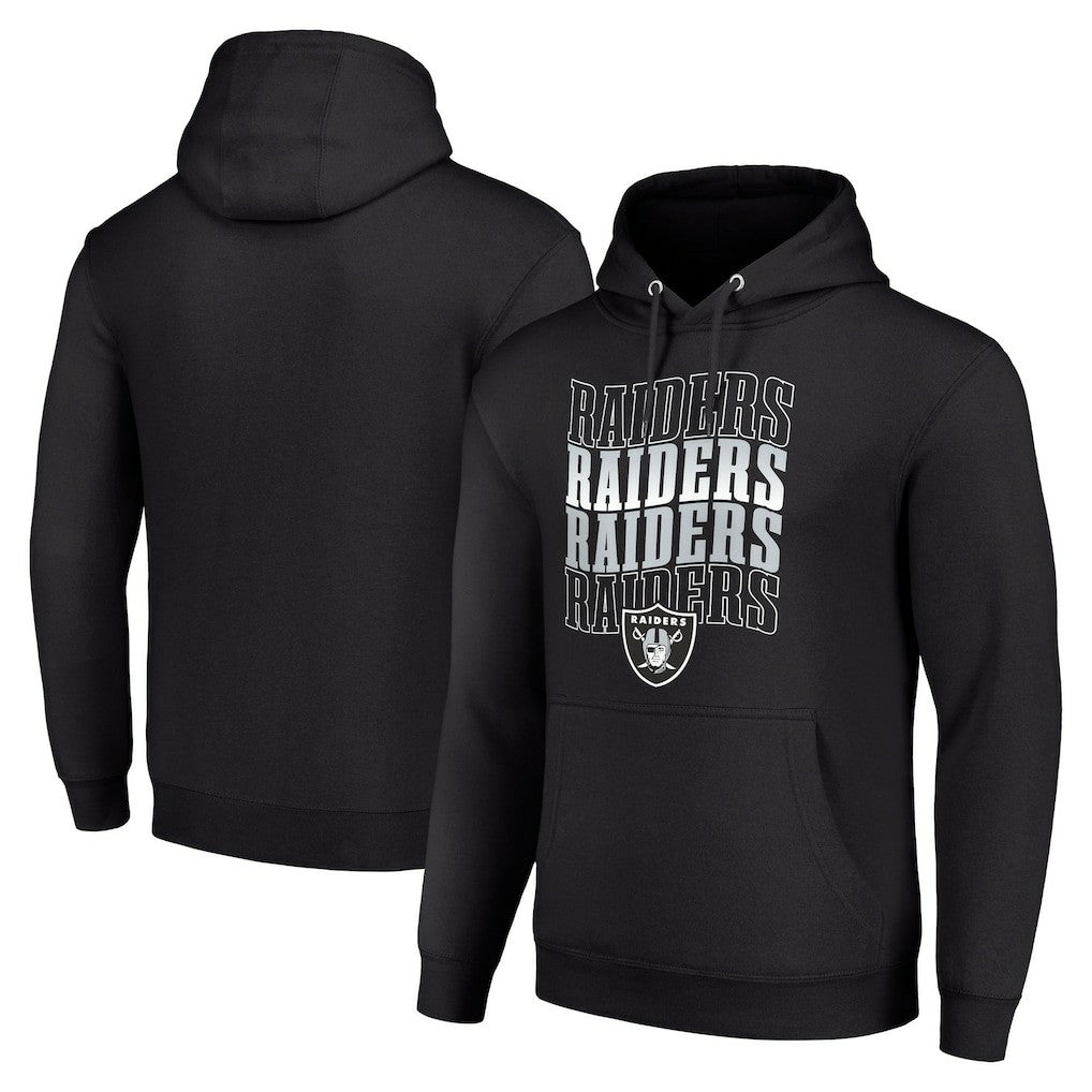 Starter Four Team Name Logo Fleece Pullover Hoodie - Las Vegas Raiders