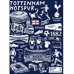 Tottenham Hotspur Vive La Fete Youth Impressions Artwork T-Shirt -  Navy