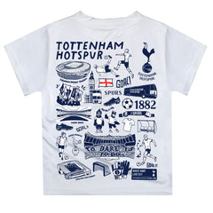 Tottenham Hotspur Vive La Fete Youth Impressions Artwork T-Shirt -  White