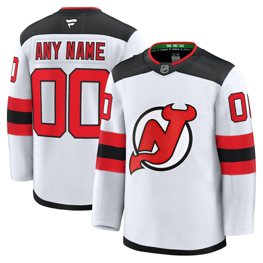 NHL White New Jersey Devils Fanatics Away Premium Custom Jersey