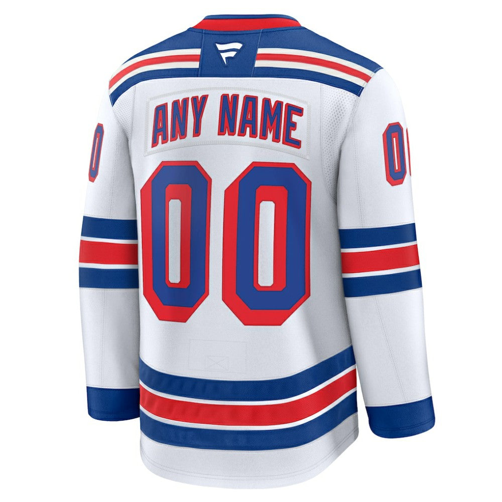 NHL White New York Rangers Fanatics Away Premium Custom Jersey