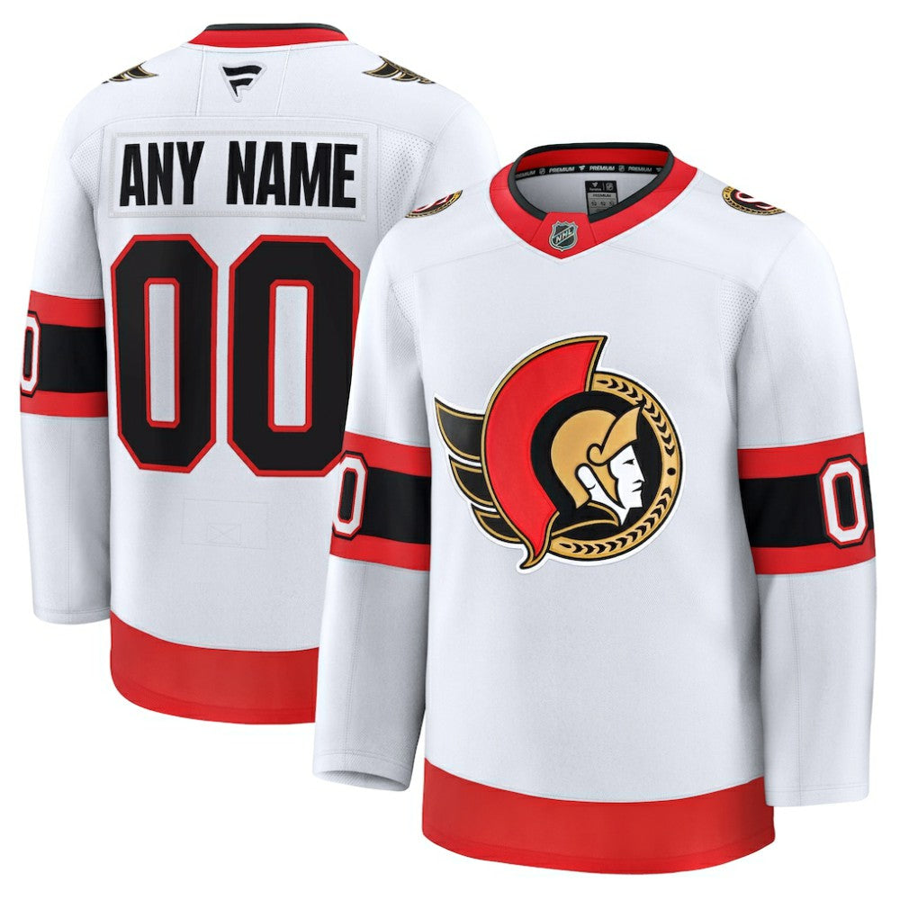 NHL White Ottawa Senators Fanatics Away Premium Custom Jersey