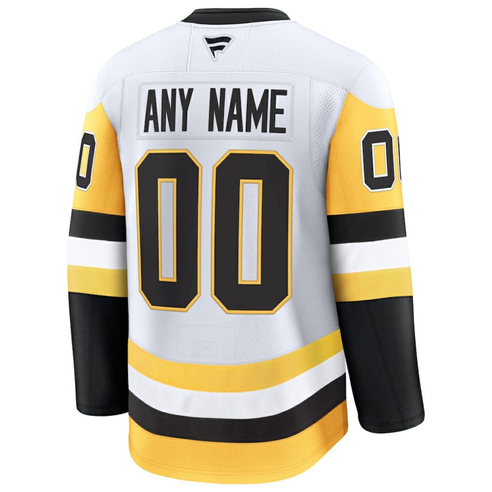 NHL White Pittsburgh Penguins Fanatics Away Premium Custom Jersey