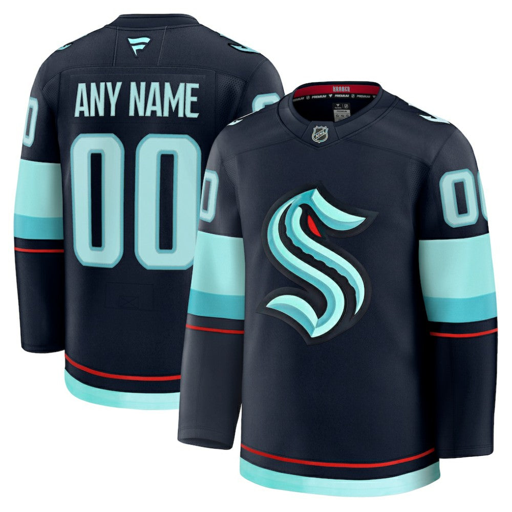 NHL Deep Sea Blue Seattle Kraken Fanatics Home Premium Custom Jersey