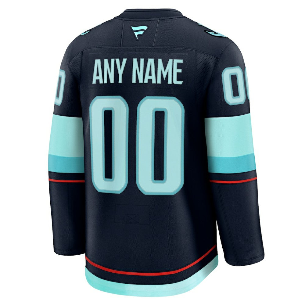 NHL Deep Sea Blue Seattle Kraken Fanatics Home Premium Custom Jersey