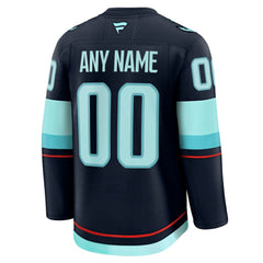 NHL Deep Sea Blue Seattle Kraken Fanatics Home Premium Custom Jersey