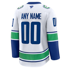 NHL White Vancouver Canucks Fanatics Away Premium Custom Jersey