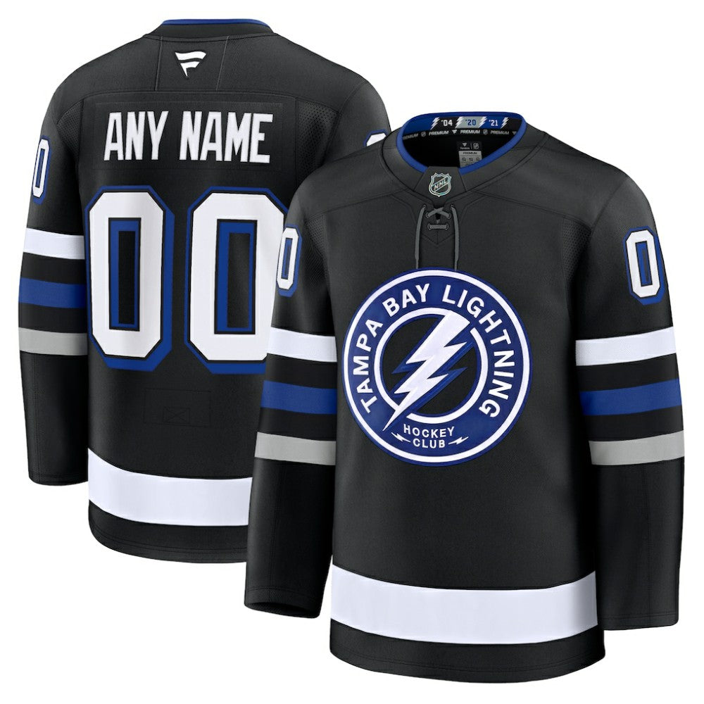 NHL Black Tampa Bay Lightning Fanatics Alternate Premium Custom Jersey