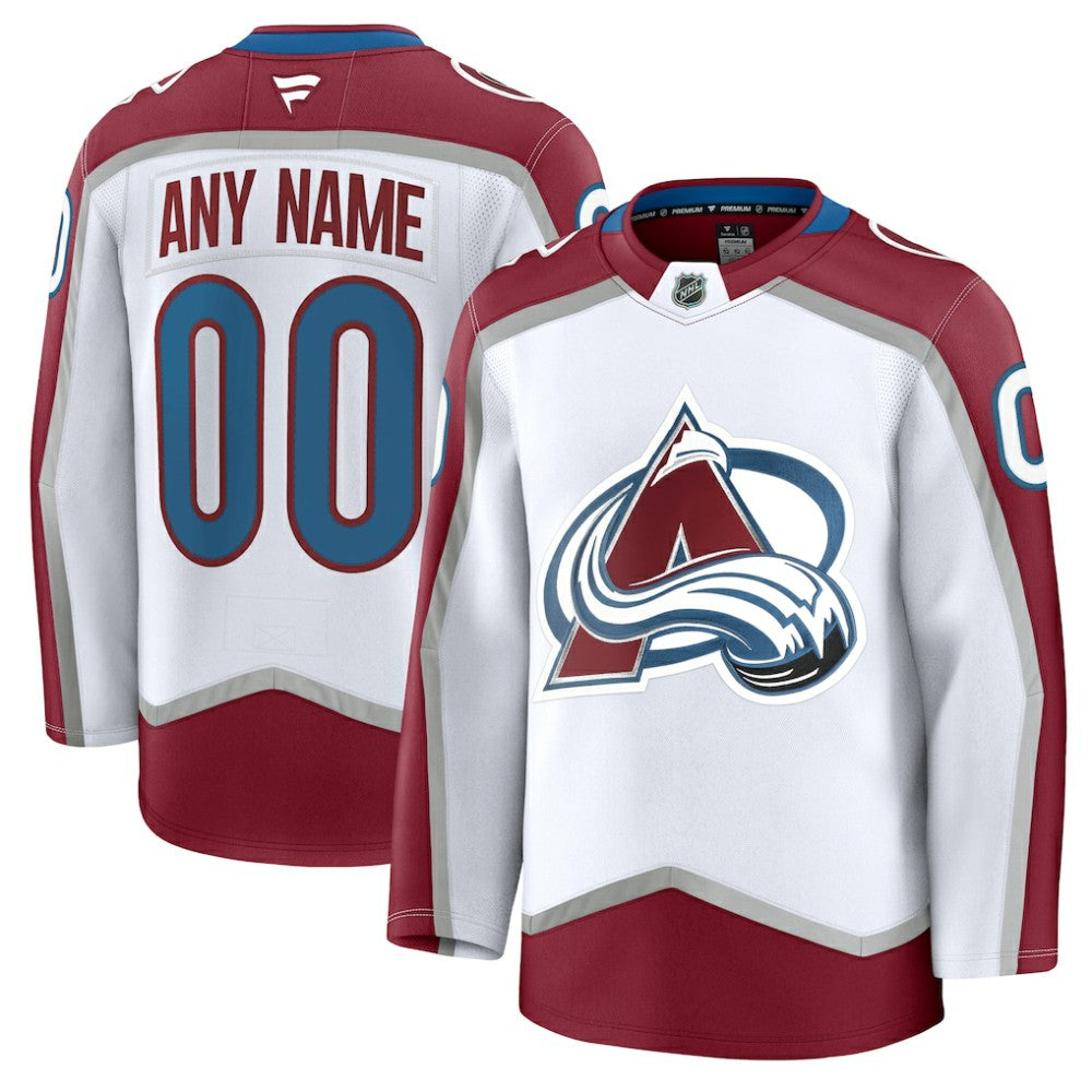 NHL White Colorado Avalanche Fanatics Away Premium Custom Jersey