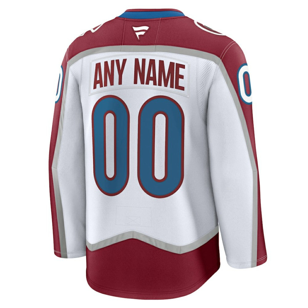 NHL White Colorado Avalanche Fanatics Away Premium Custom Jersey