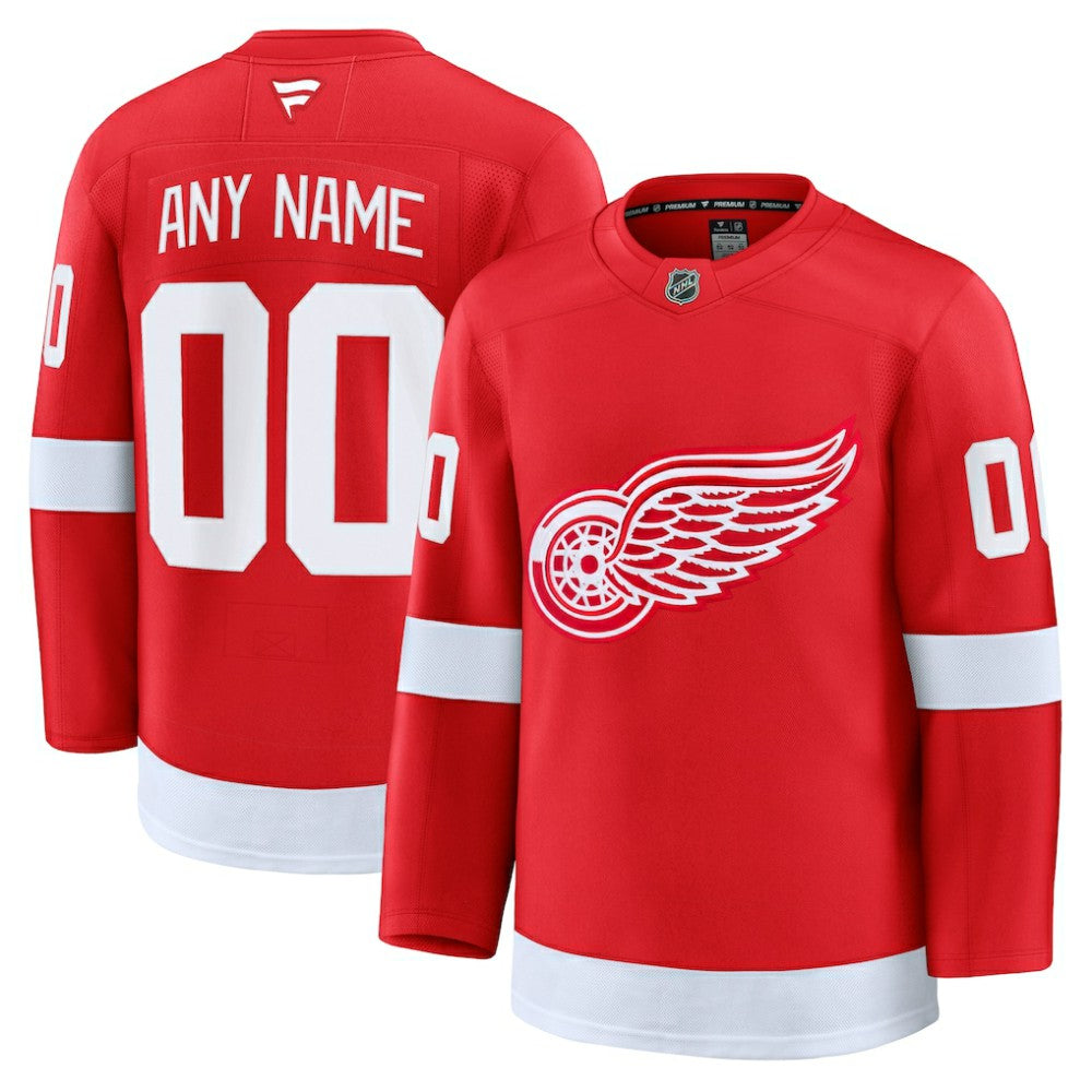 NHL Red Detroit Red Wings Fanatics Home Premium Custom Jersey