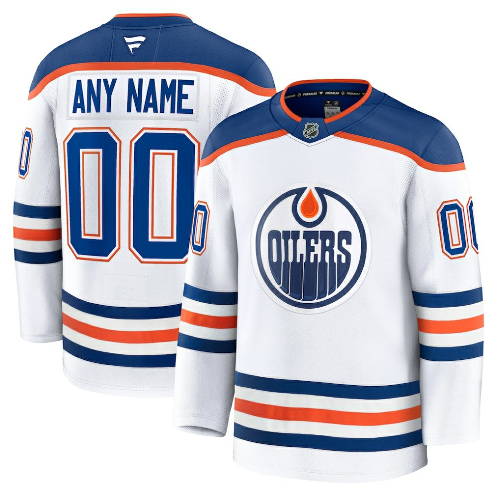 NHL White Edmonton Oilers Fanatics Away Premium Custom Jersey