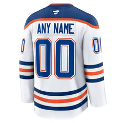 NHL White Edmonton Oilers Fanatics Away Premium Custom Jersey