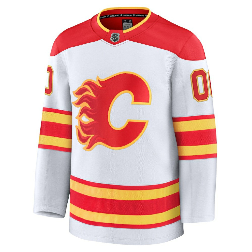 NHL White Calgary Flames Fanatics Away Premium Custom Jersey