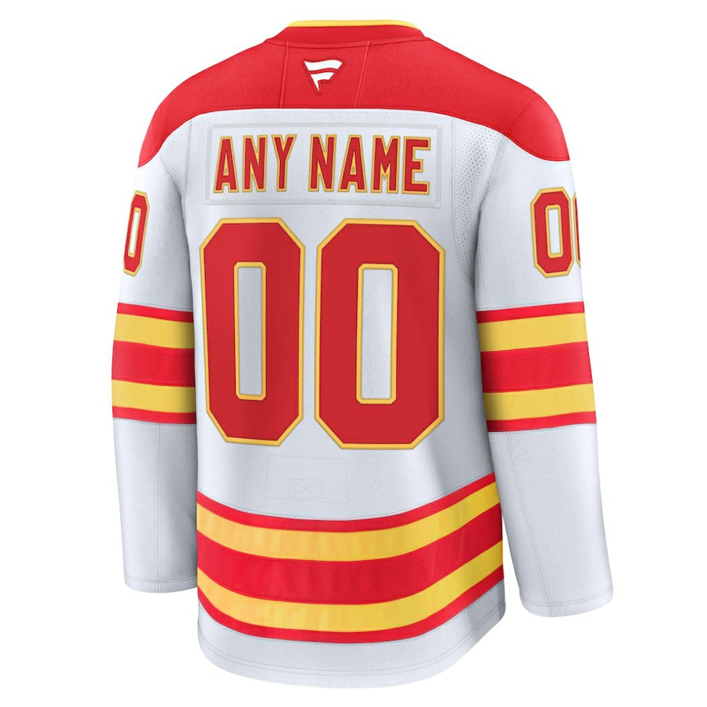 NHL White Calgary Flames Fanatics Away Premium Custom Jersey