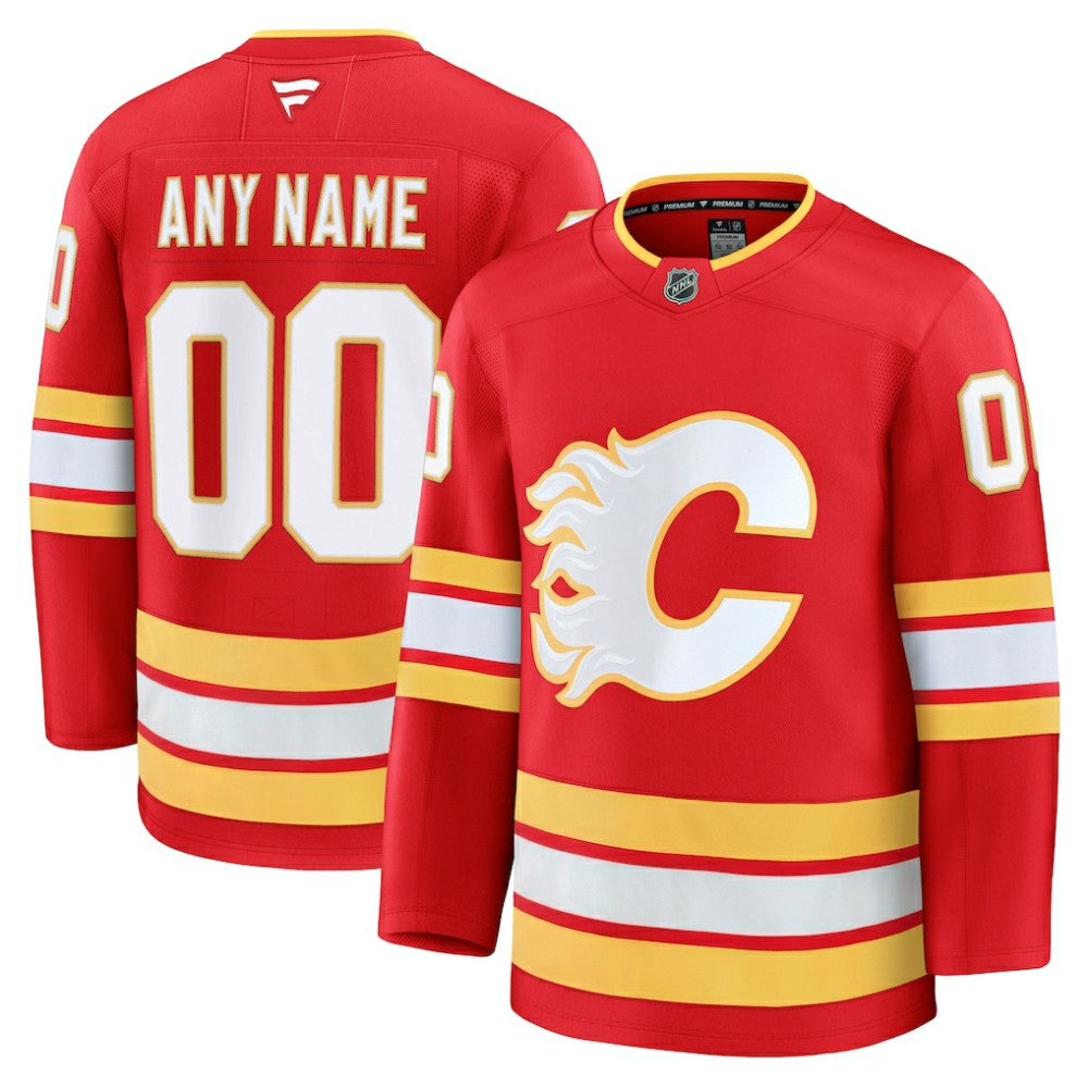 NHL Red Calgary Flames Fanatics Home Premium Custom Jersey