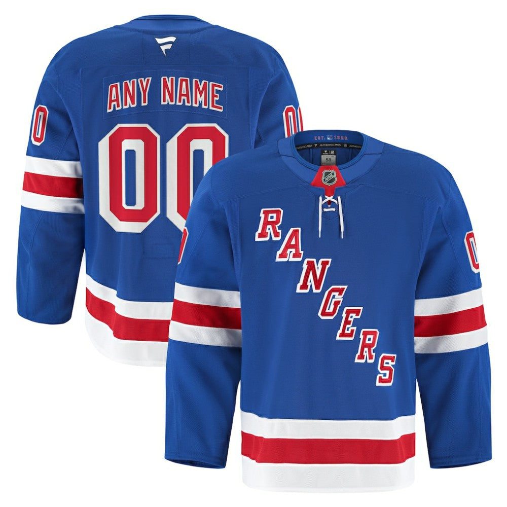 NHL Royal New York Rangers Fanatics Home Authentic Pro Custom Jersey