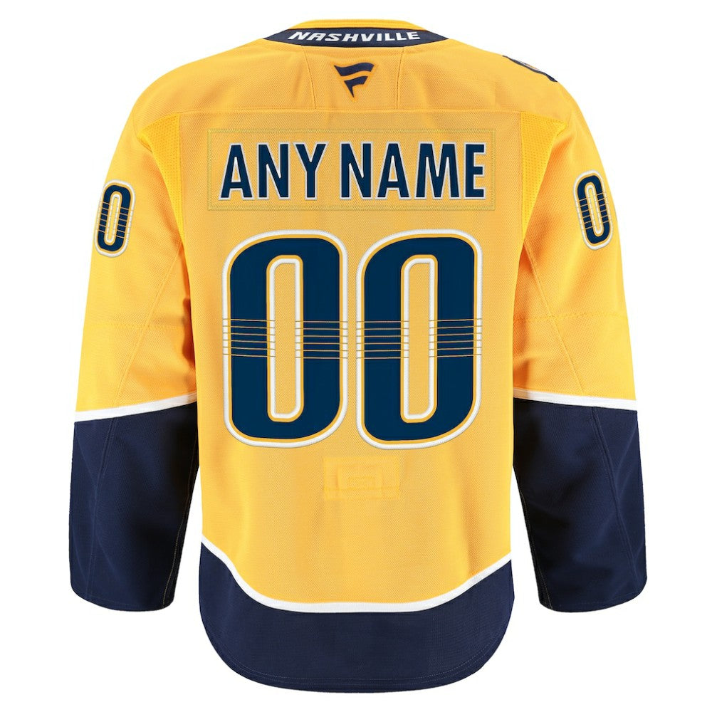 NHL Gold Nashville Predators Fanatics Home Authentic Pro Custom Jersey