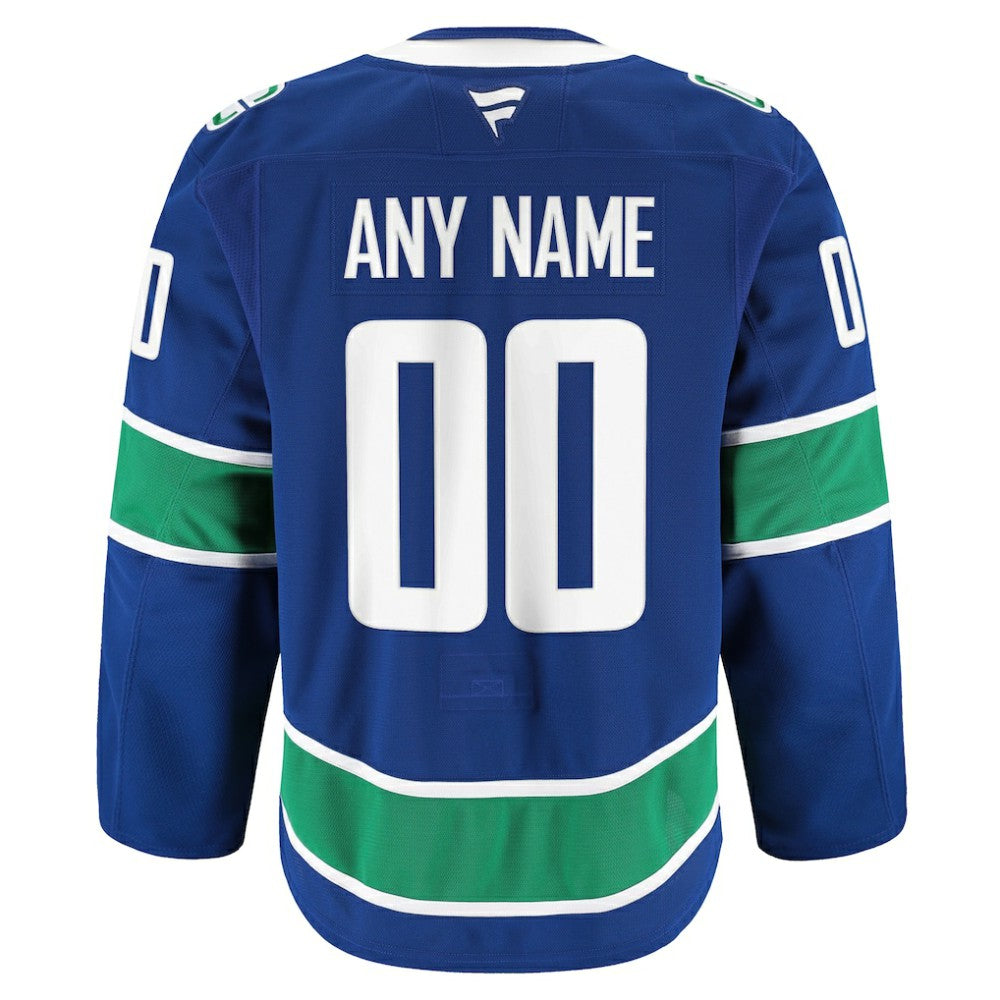 NHL Blue Vancouver Canucks Fanatics Home Authentic Pro Custom Jersey