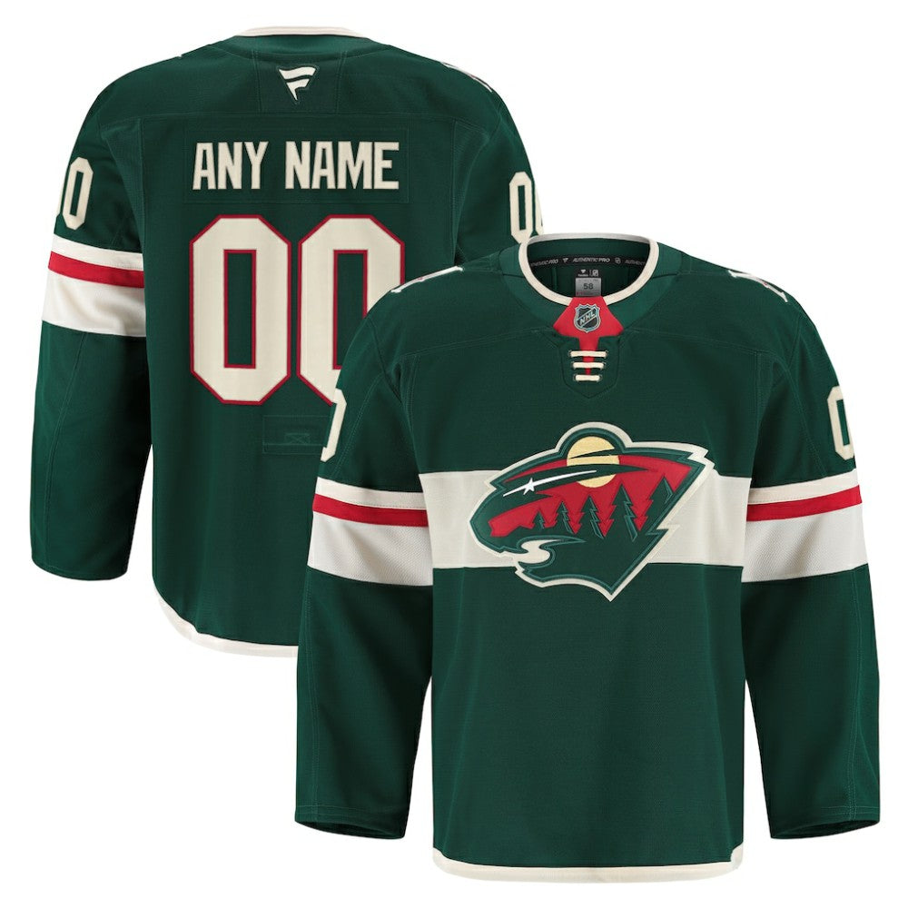 NHL Green Minnesota Wild Fanatics Home Authentic Pro Custom Jersey