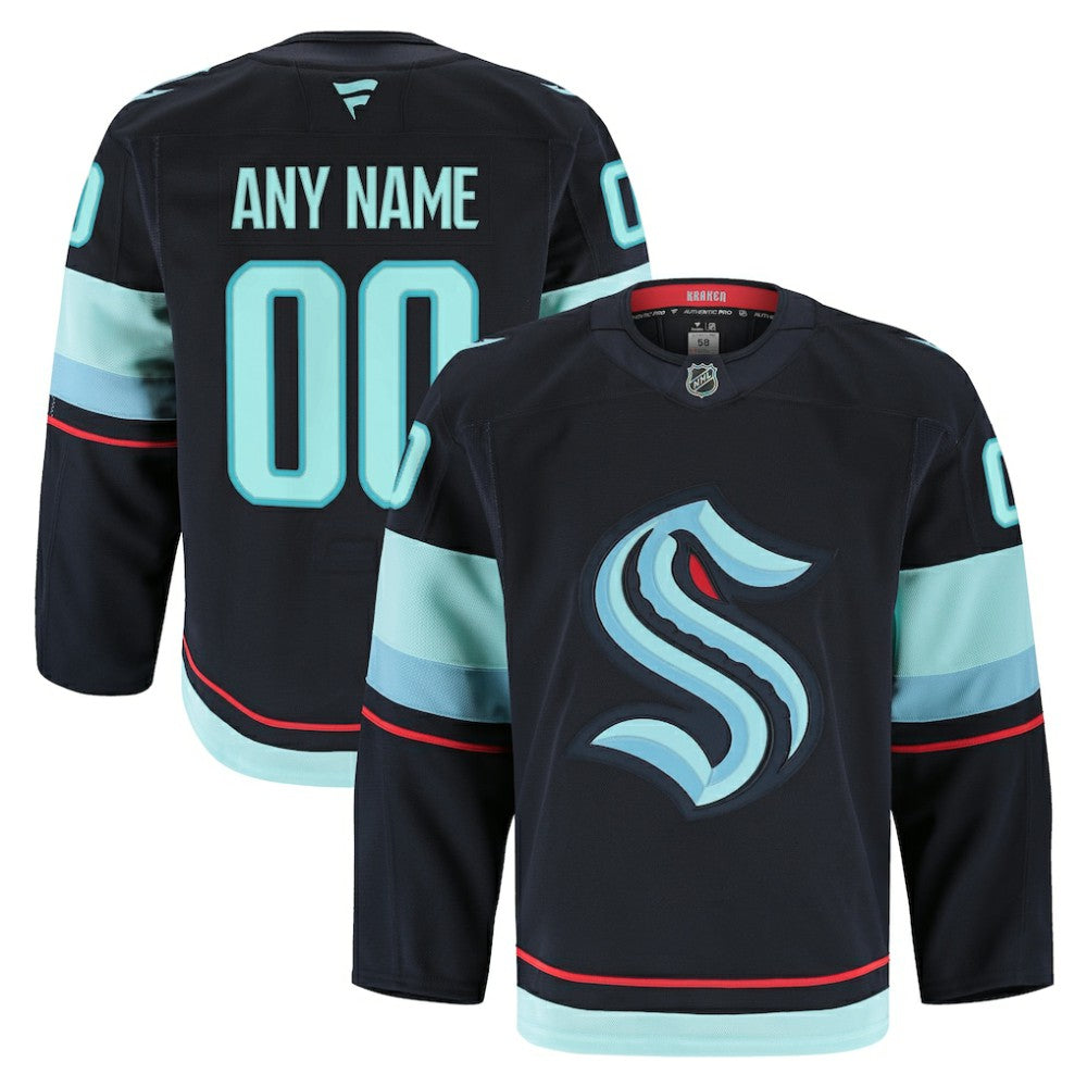 NHL Navy Seattle Kraken Fanatics Home Authentic Pro Custom Jersey