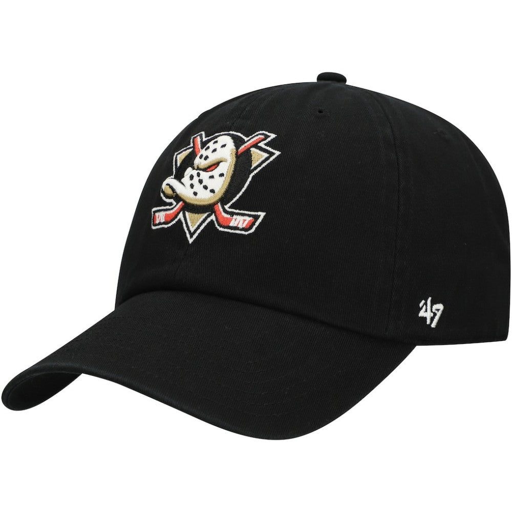 NHL Black Anaheim Ducks '47 Core Logo Clean Up Adjustable Hat