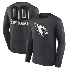 Personalized Name & Number Monochrome Long Sleeve T-Shirt - Arizona Cardinals