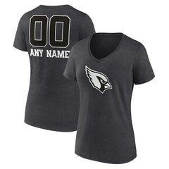 Women's Personalized Name & Number Monochrome V-Neck Long Sleeve T-Shirt - Arizona Cardinals