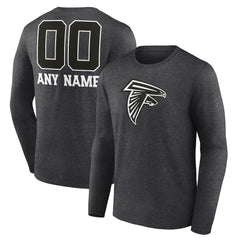 Personalized Name & Number Monochrome Long Sleeve T-Shirt - Atlanta Falcons