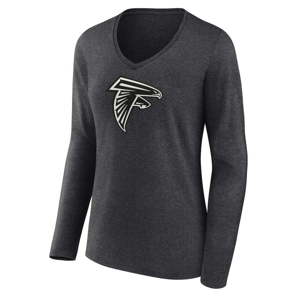 Women's Personalized Name & Number Monochrome V-neck T-Shirt - Atlanta Falcons