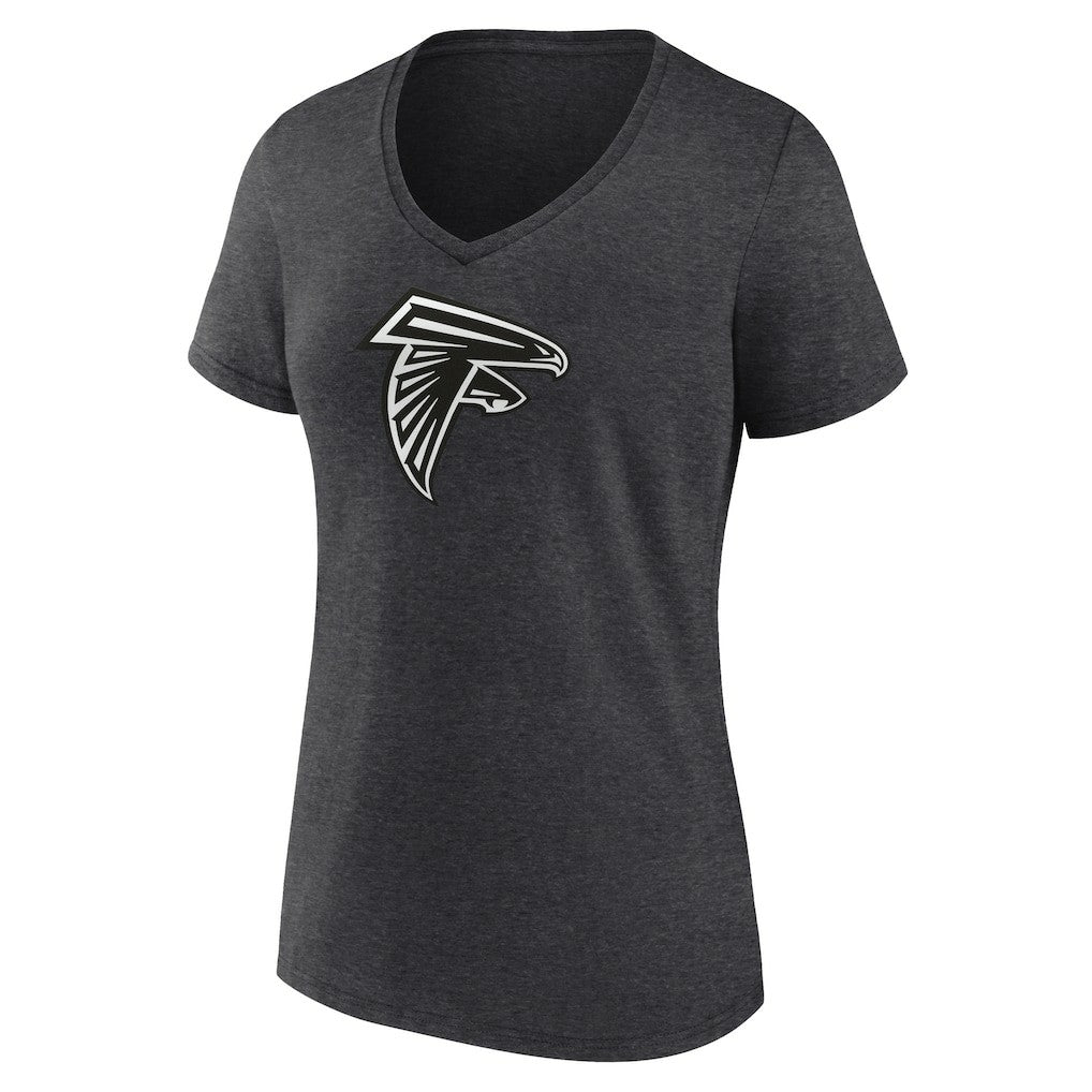 Women's Personalized Name & Number Monochrome V-Neck Long Sleeve T-Shirt - Atlanta Falcons