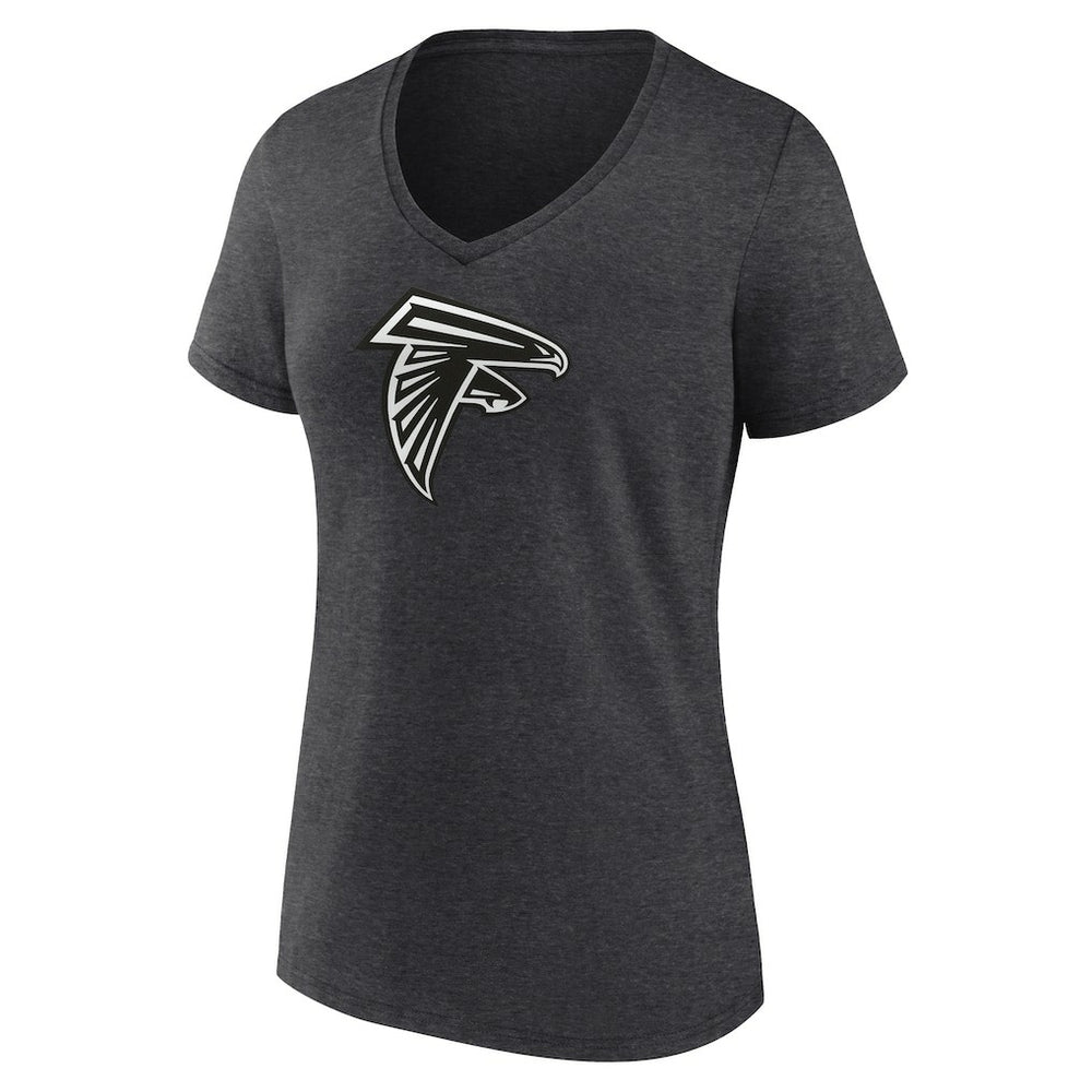 Women's Personalized Name & Number Monochrome V-Neck Long Sleeve T-Shirt - Atlanta Falcons