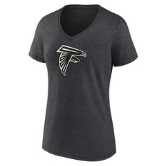 Women's Personalized Name & Number Monochrome V-Neck Long Sleeve T-Shirt - Atlanta Falcons