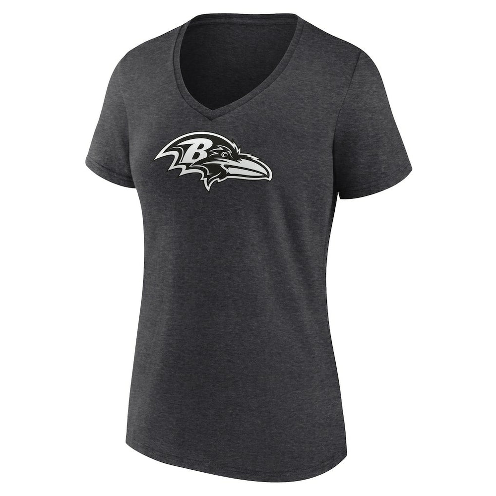 Women's Personalized Name & Number Monochrome V-Neck Long Sleeve T-Shirt - Baltimore Ravens