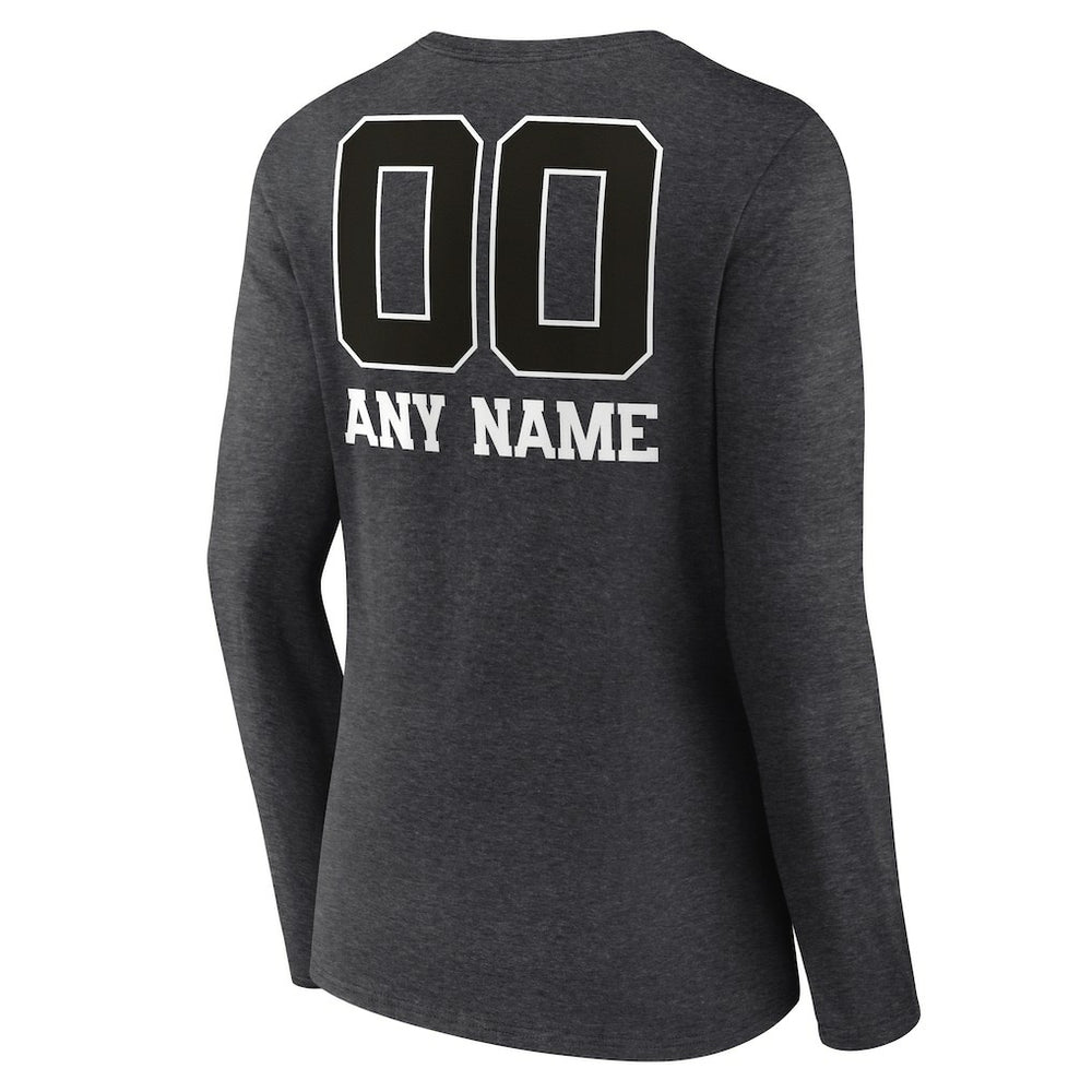 Women's Personalized Name & Number Monochrome V-neck T-Shirt - Buffalo Bills