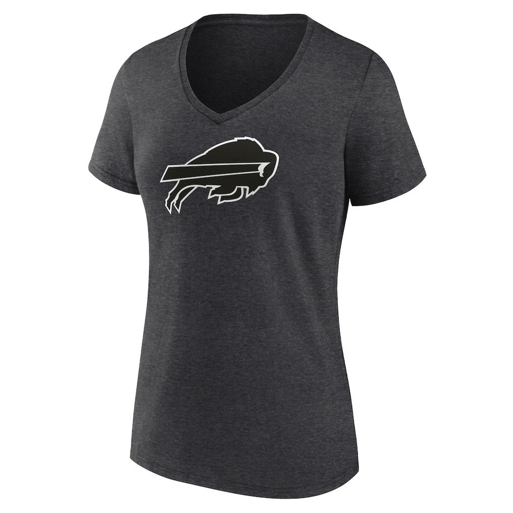 Women's Personalized Name & Number Monochrome V-Neck Long Sleeve T-Shirt - Buffalo Bills