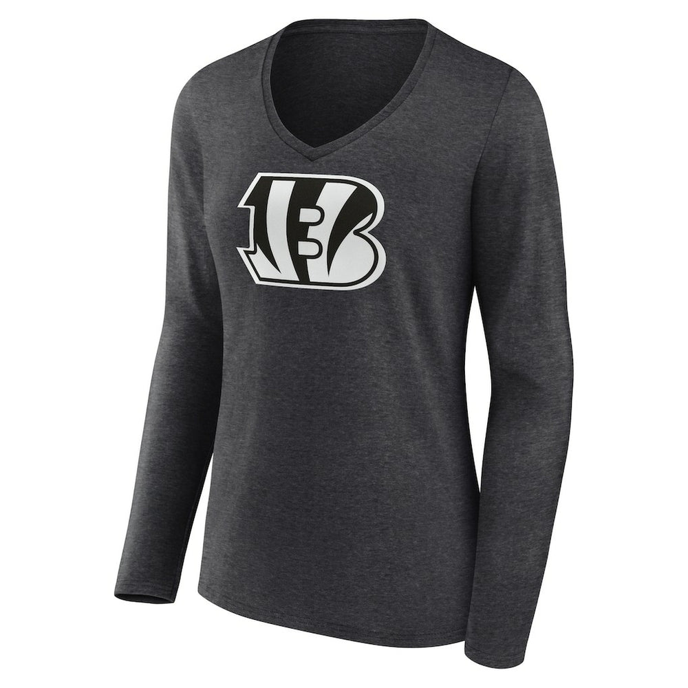 Women's Personalized Name & Number Monochrome V-neck T-Shirt - Cincinnati Bengals