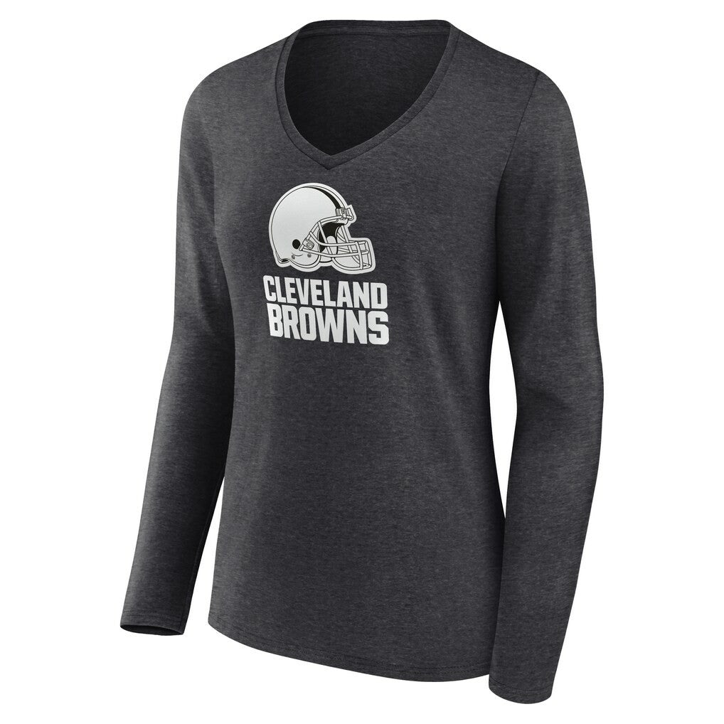 Women's Personalized Name & Number Monochrome V-neck T-Shirt - Cleveland Browns