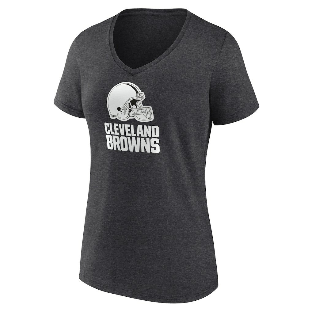 Women's Personalized Name & Number Monochrome V-Neck Long Sleeve T-Shirt - Cleveland Browns