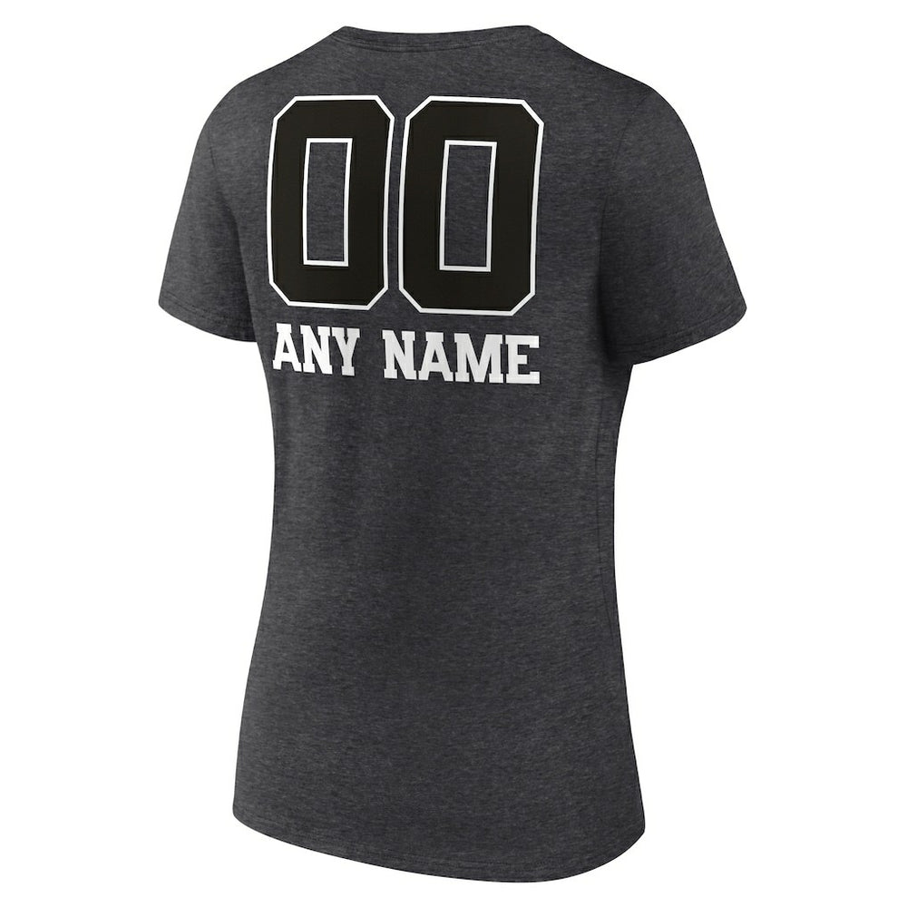 Women's Personalized Name & Number Monochrome V-Neck Long Sleeve T-Shirt - Dallas Cowboys